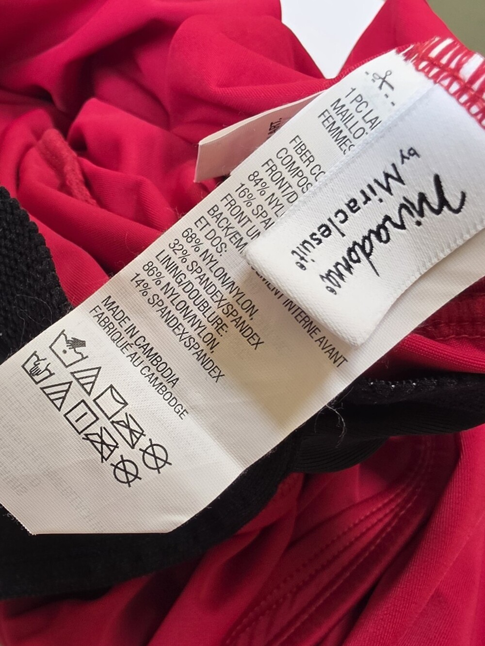 Miradonna Miraclesuit NEW Red Ruched Sz 18 Faux Wrap 1PC Tummy Control Swimsuit - Picture 13 of 15